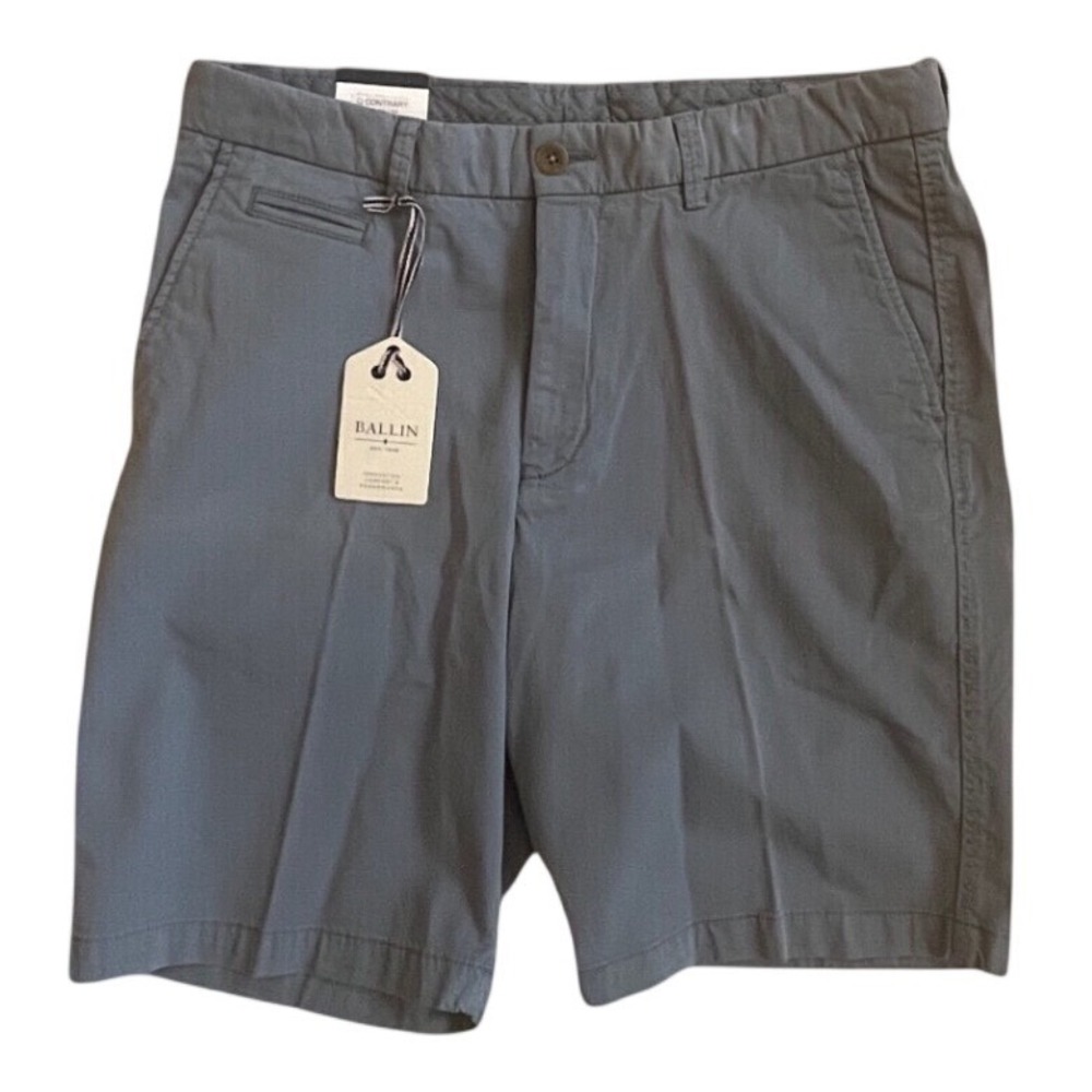 Ballin Drummond Garment Dyed Shorts Mens 33 Cobalt Blue Grey 9 Inch Inseam NEW